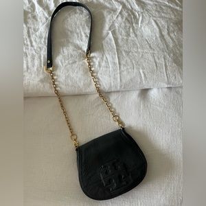 Tory Burch Matte Black Leather Crossbody Bag